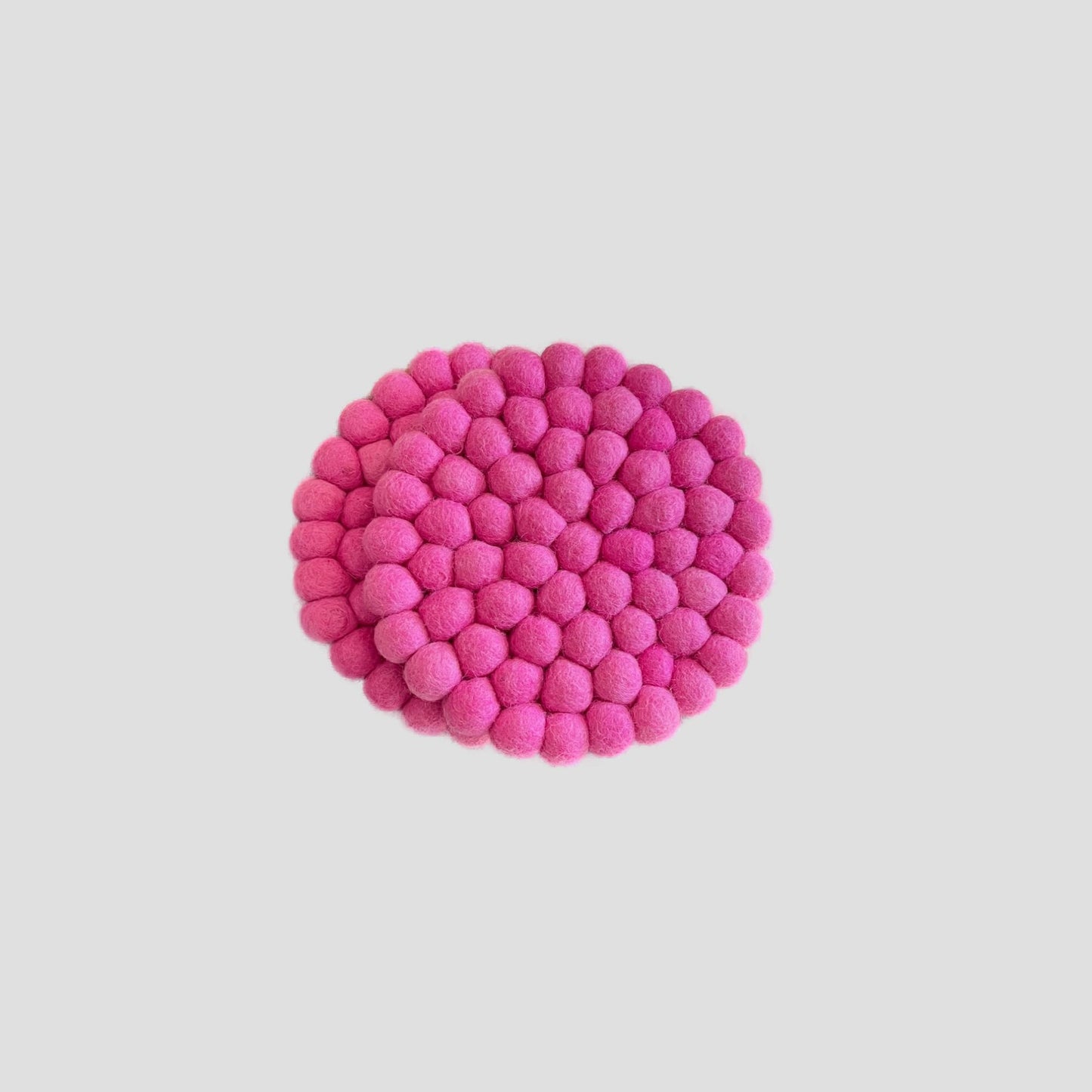 Pink Round Felt Ball Trivet