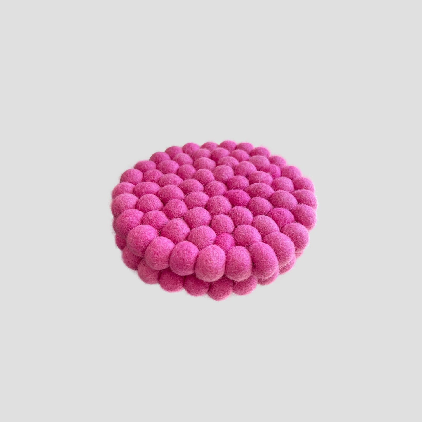 Pink Round Felt Ball Trivet