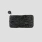 Charcoal Gray Felt Dotted Coin Purse, Mobile Purse