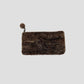Brown Felt Dotted Coin Purse, Mobile Purse