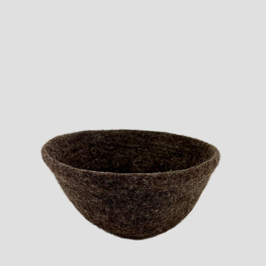Wet Felted Chocolate Brown Bowl