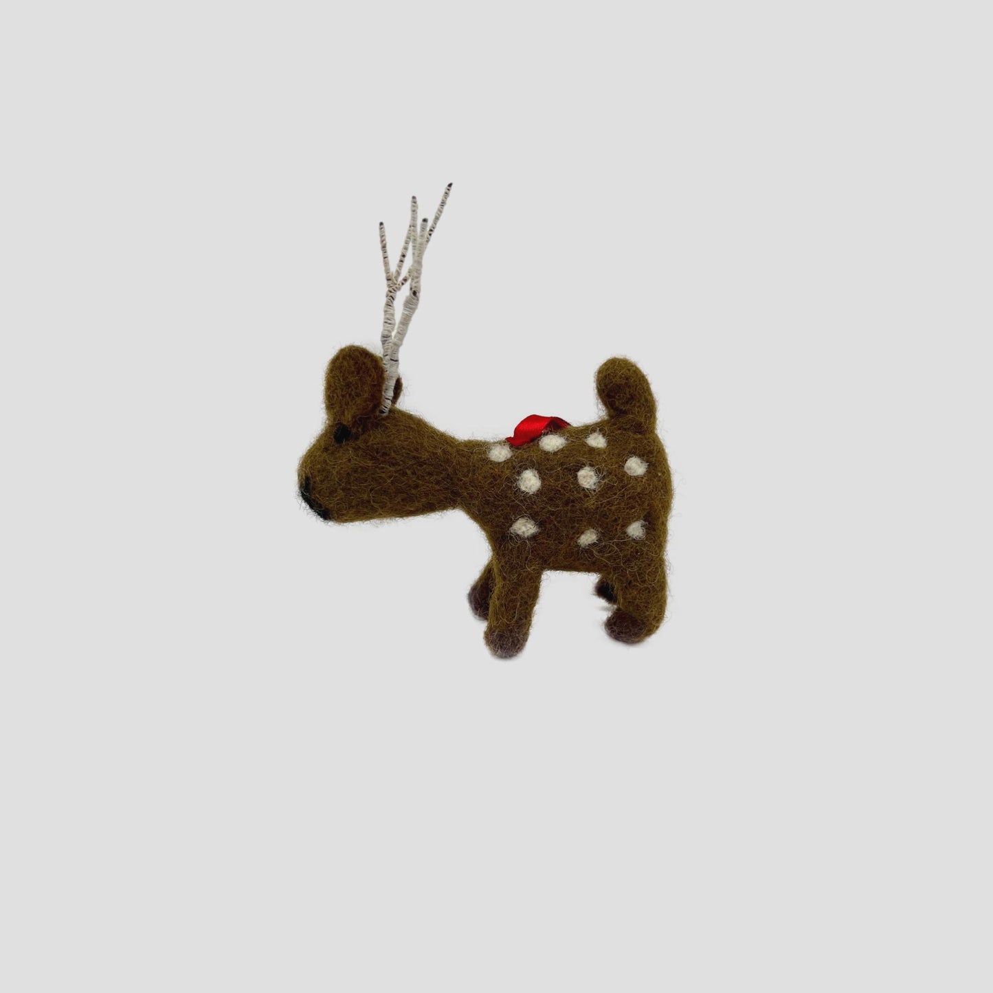 Christmas Ornament Dark Burlap Rain Deer
