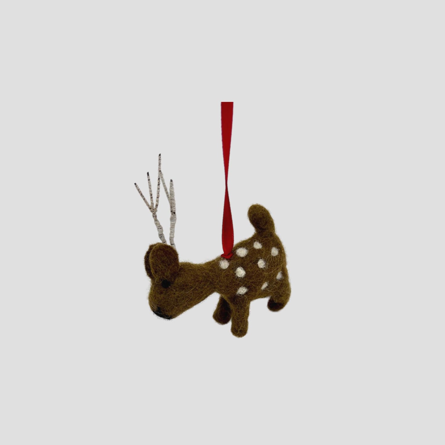 Christmas Ornament Dark Burlap Rain Deer