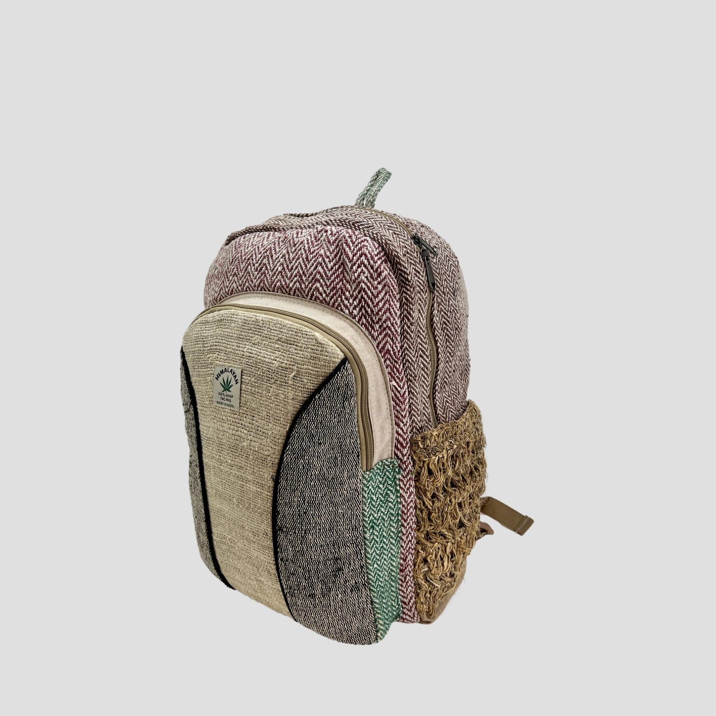 Side Pocket Hemp Crochet  Hemp & Cotton Backpack