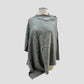 Gray Cashmere Poncho Shoulder-Neck