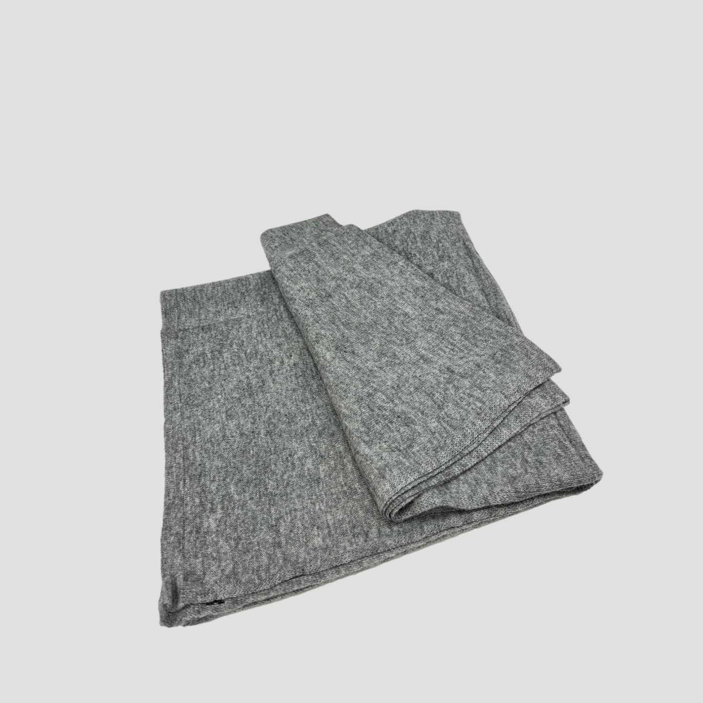Gray Cashmere Poncho Shoulder-Neck