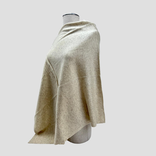 Shoulder-Neck Latte Cashmere Poncho