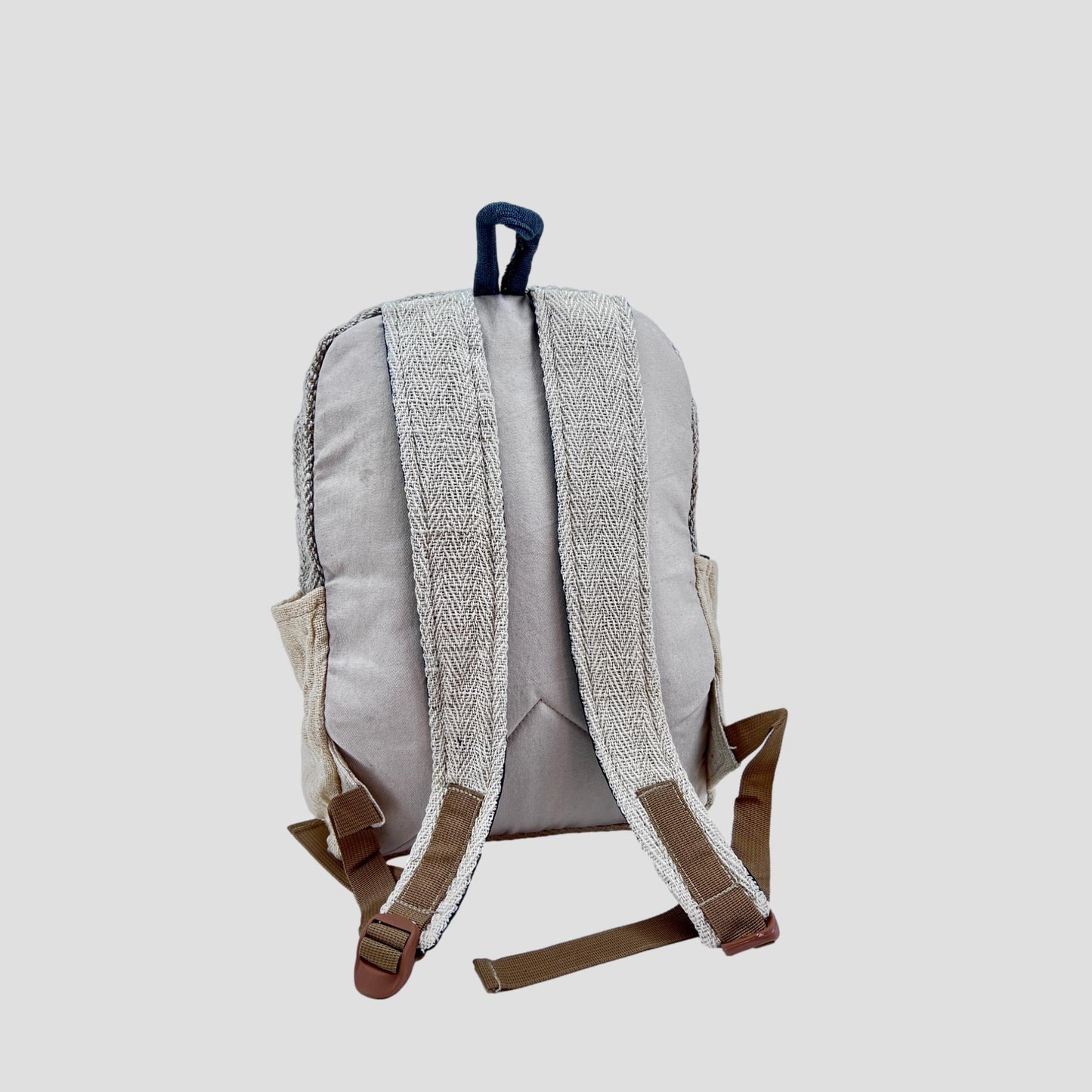 Green Rounded, Rope Cross Hemp & Cotton Backpack