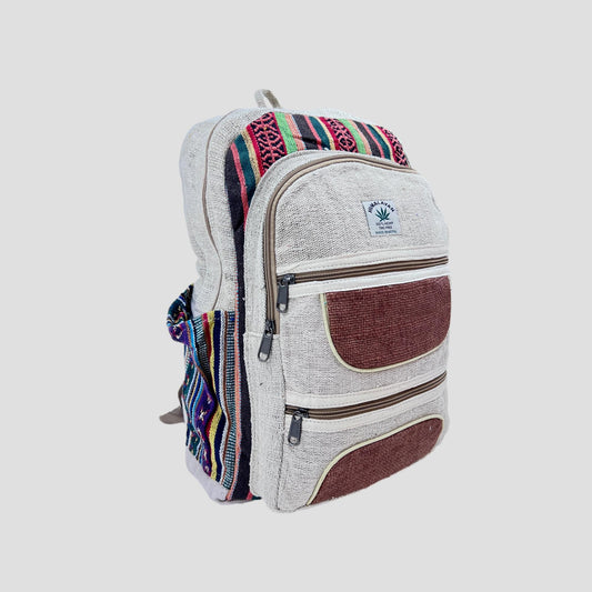Brown Hemp Patch Hemp & Cotton Backpack