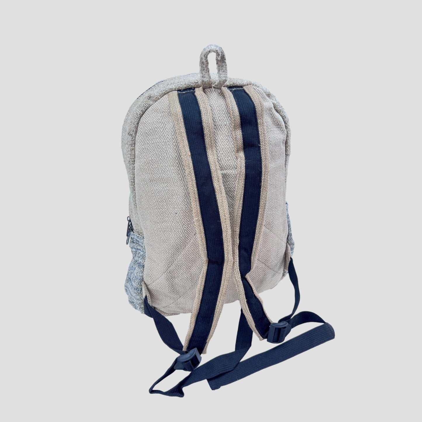 Purple, Orange, Brown, Blue Patch Hemp & Cotton Backpack