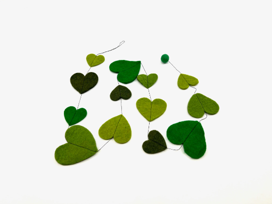 Handmade felt Heart Garland 60 Inches