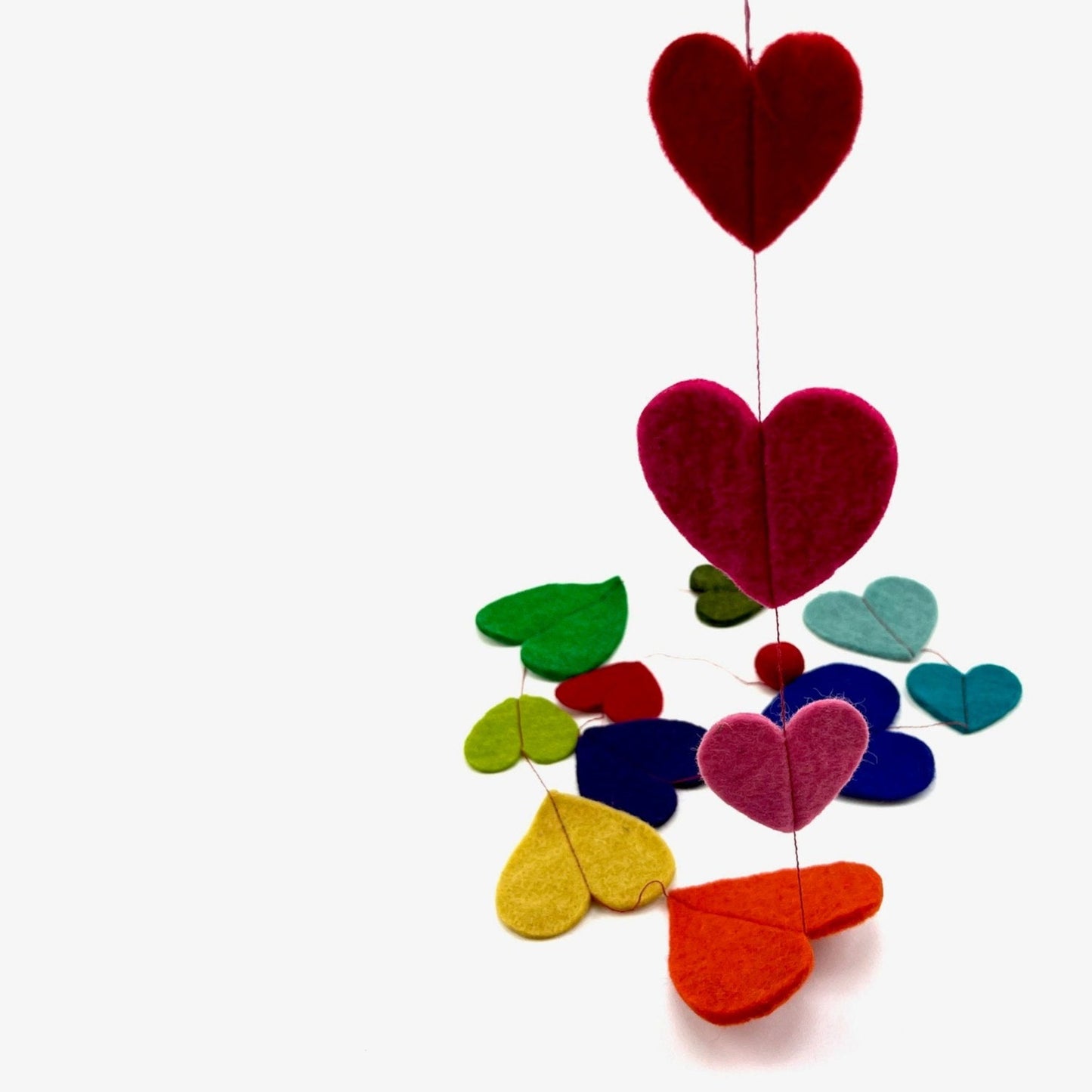 Handmade felt Heart Garland 60 Inches