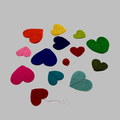 Handmade felt Heart Garland 60 Inches