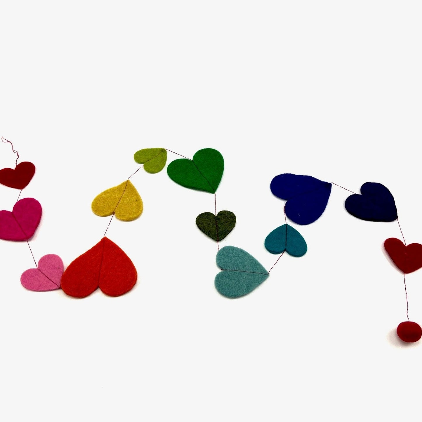 Handmade felt Heart Garland 60 Inches